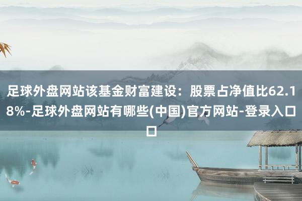 足球外盘网站该基金财富建设：股票占净值比62.18%-足球外盘网站有哪些(中国)官方网站-登录入口